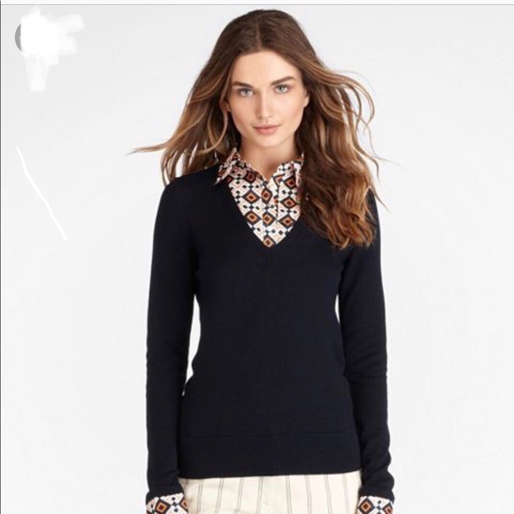 Tory Burch sweater with removable collar and cuffs